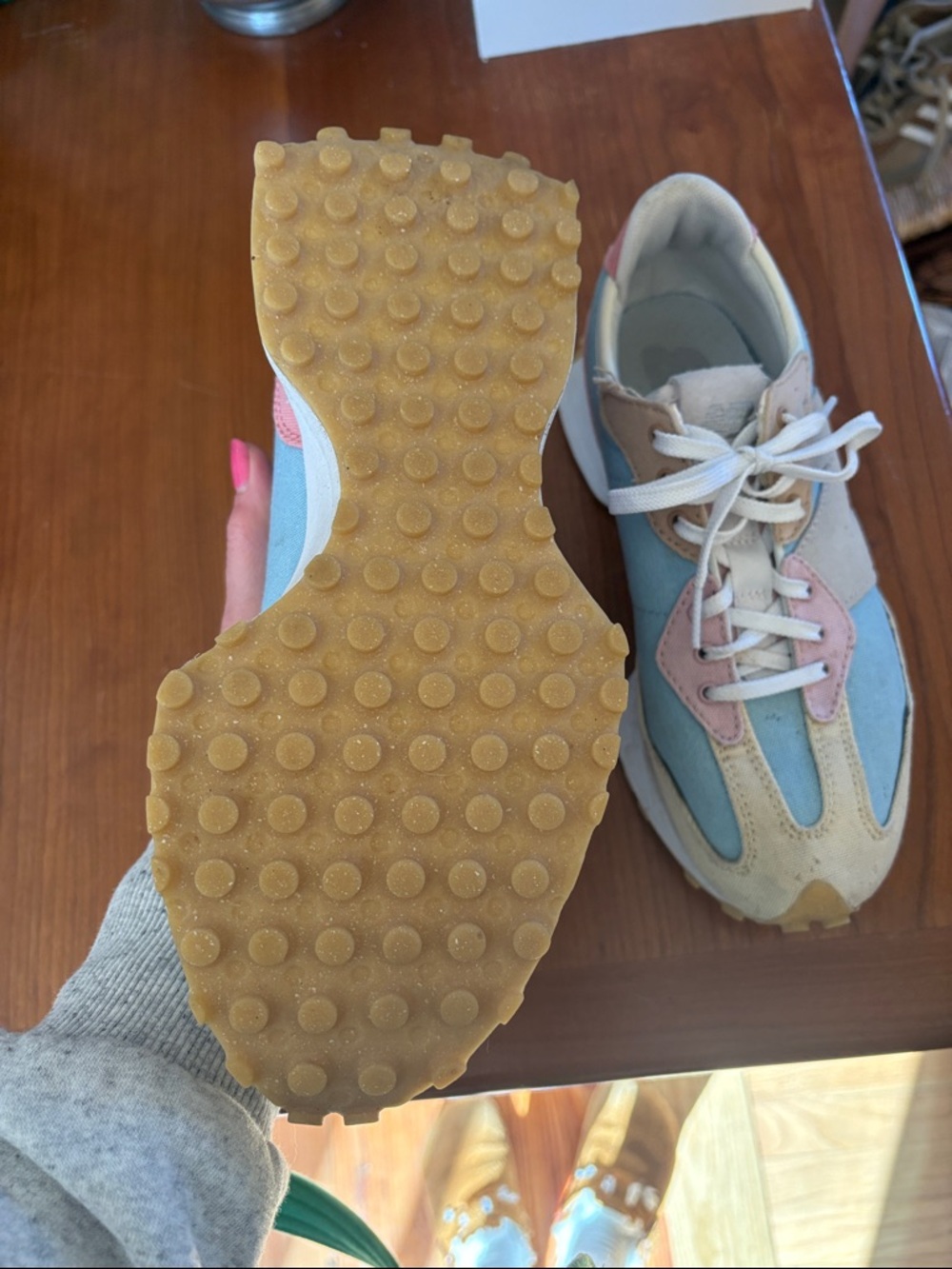 New Balance Sneakers in Light Blue, Cream, Pink - Picture 3 of 3